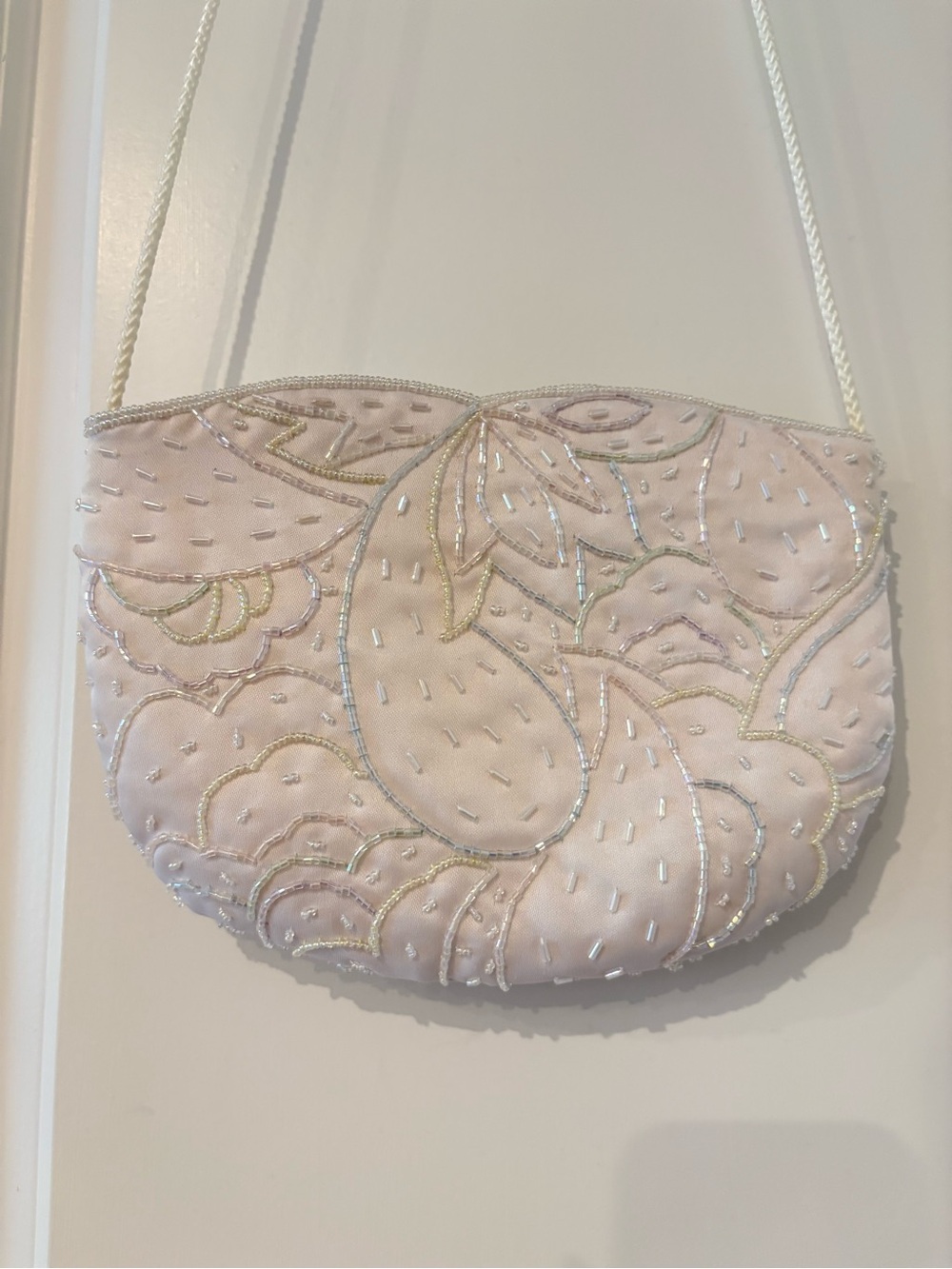 Vintage Beaded White Evening Clutch